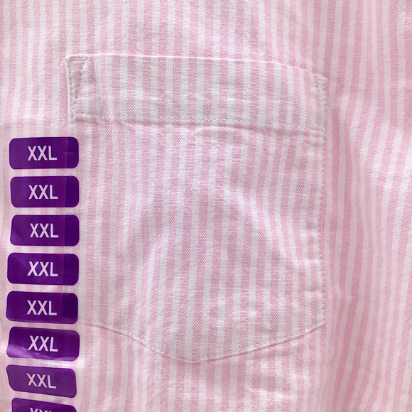 GAP Long Sleeve Oxford Button Down Shirt - Pink Striped - Picture 7 of 9